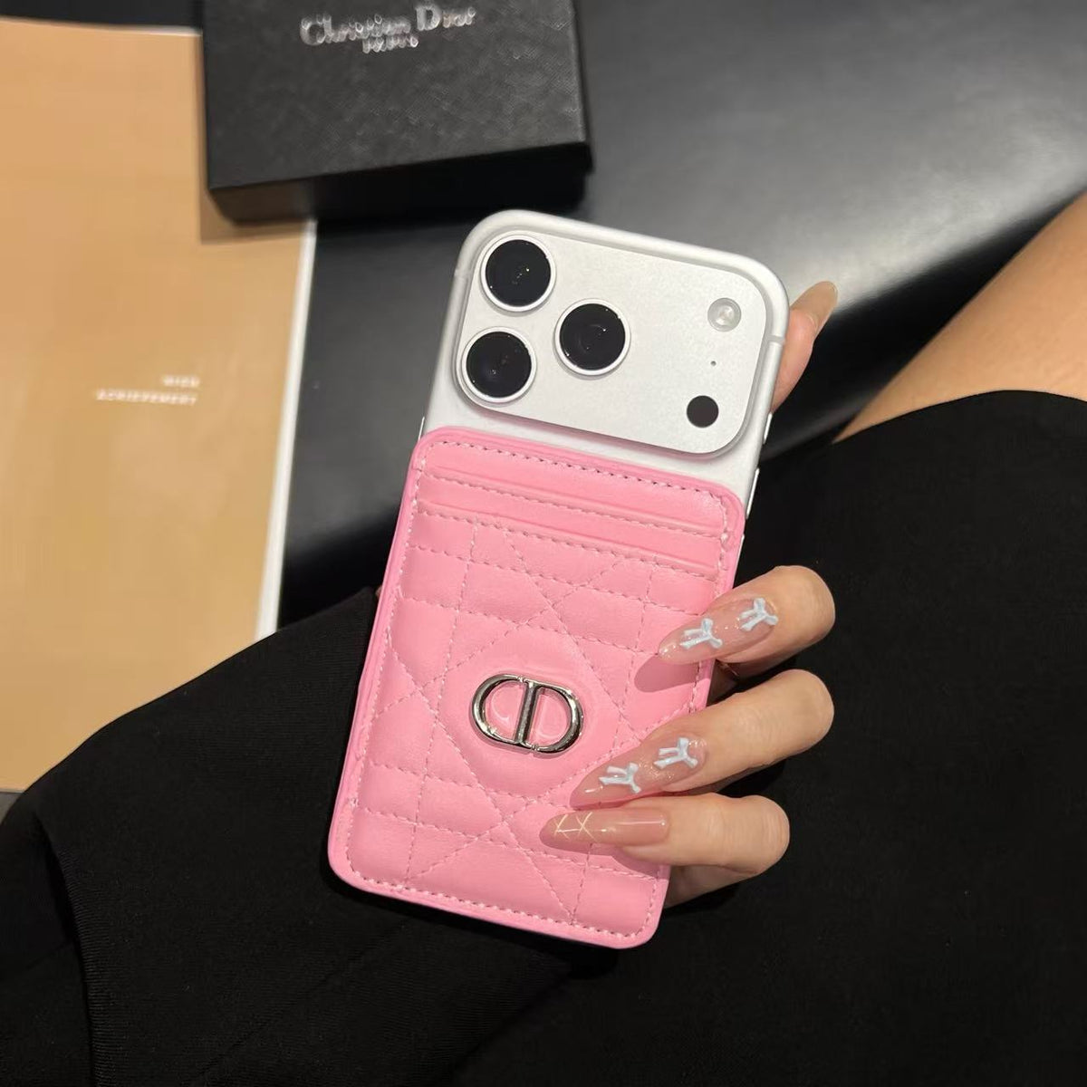 Only available for Pre-Bookings | Luxury MagSafe Wallet – Quilted Leather Card Holder | Slim Magnetic Phone Wallet | Premium iPhone Accessory