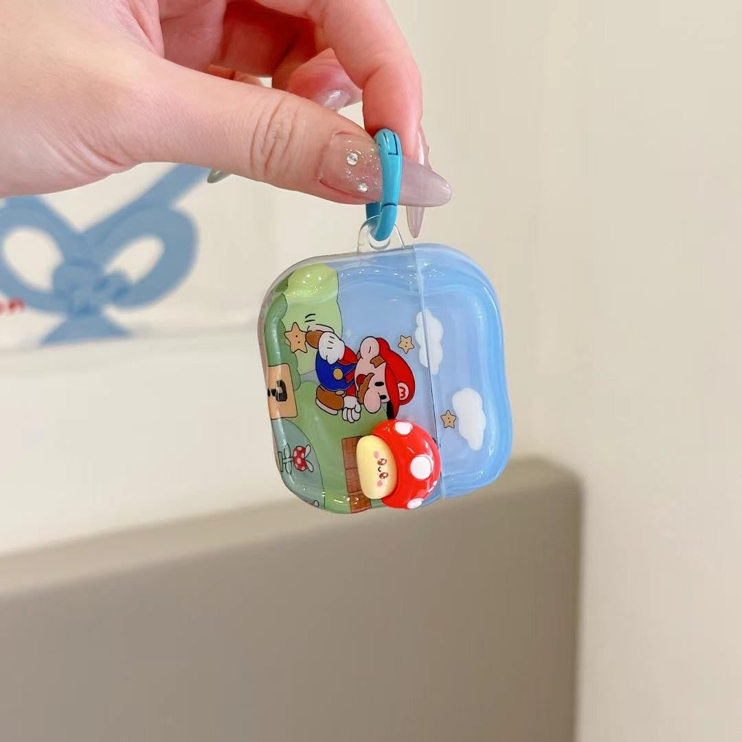 Super Mario Adventure AirPods Case with a blue ring
