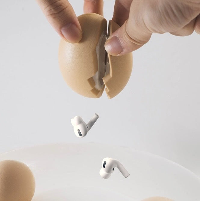 Soft Egg-Shaped AirPod Case with Cute Split Design