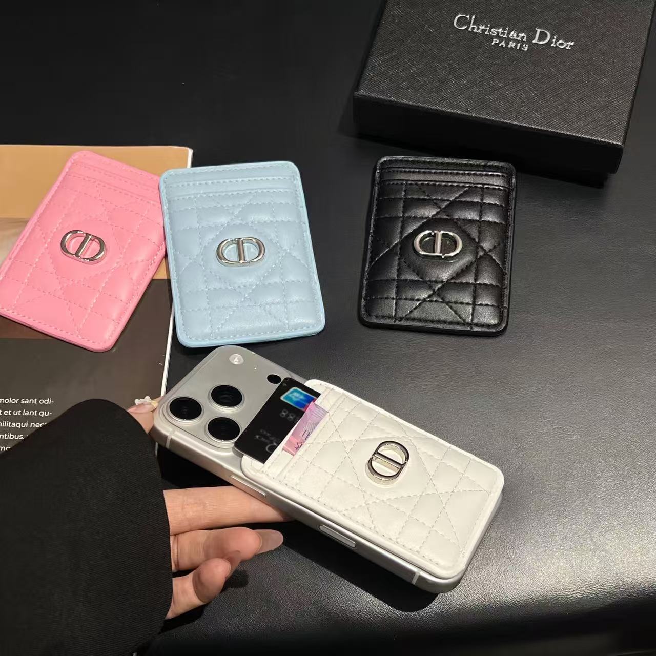 Only available for Pre-Bookings | Luxury MagSafe Wallet – Quilted Leather Card Holder | Slim Magnetic Phone Wallet | Premium iPhone Accessory