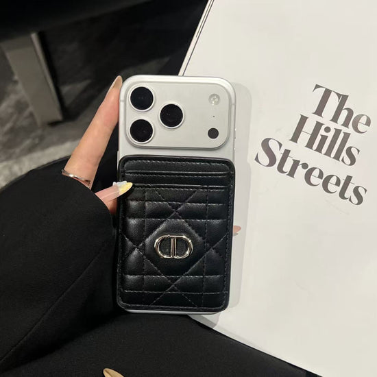 Only available for Pre-Bookings | Luxury MagSafe Wallet – Quilted Leather Card Holder | Slim Magnetic Phone Wallet | Premium iPhone Accessory