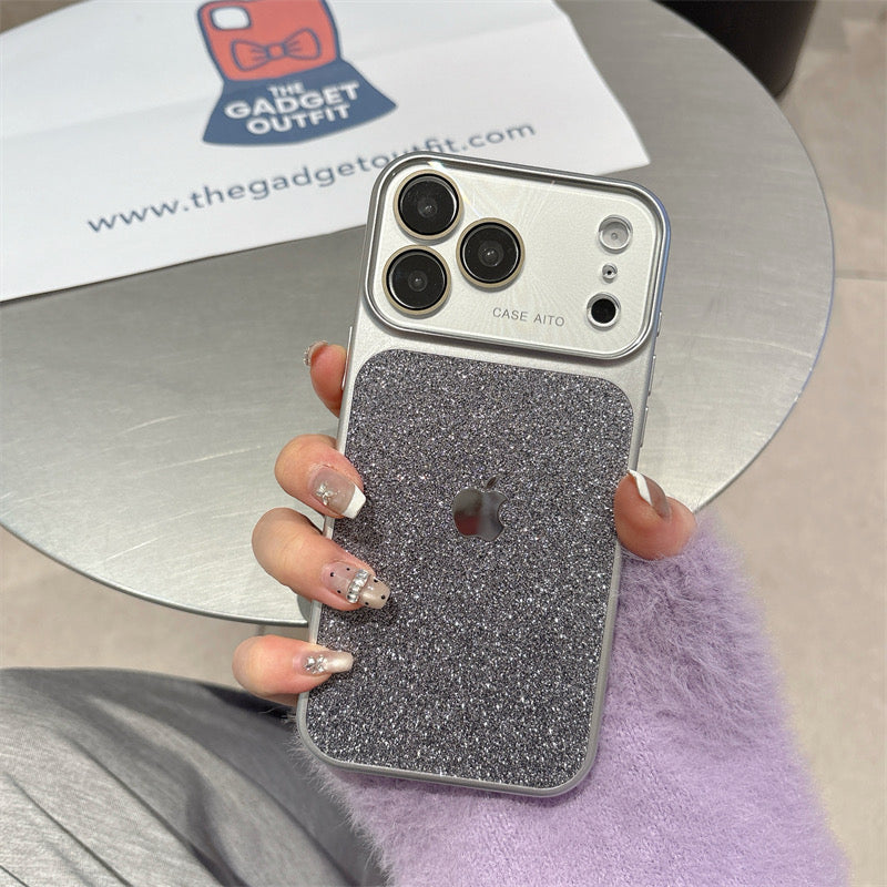 Sleek Silver Sparkle Case – Luxury Glitter Aesthetic iPhone Case