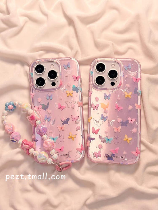 Whimsical Butterfly Garden Case with Beaded Heart Charm