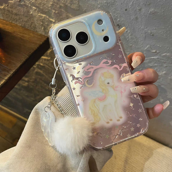 Cute Unicorn iPhone Case with Soft Charm – Clear Protective Cover
