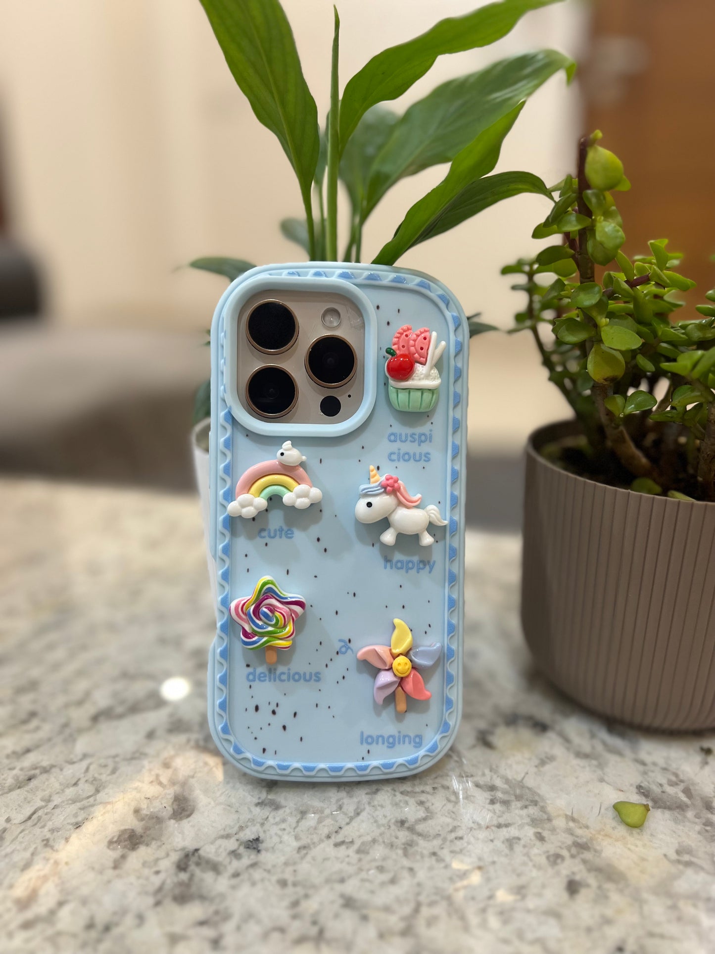 3D Kawaii Unicorn & Candy Phone Case – Cute Pastel Aesthetic Protective Cover