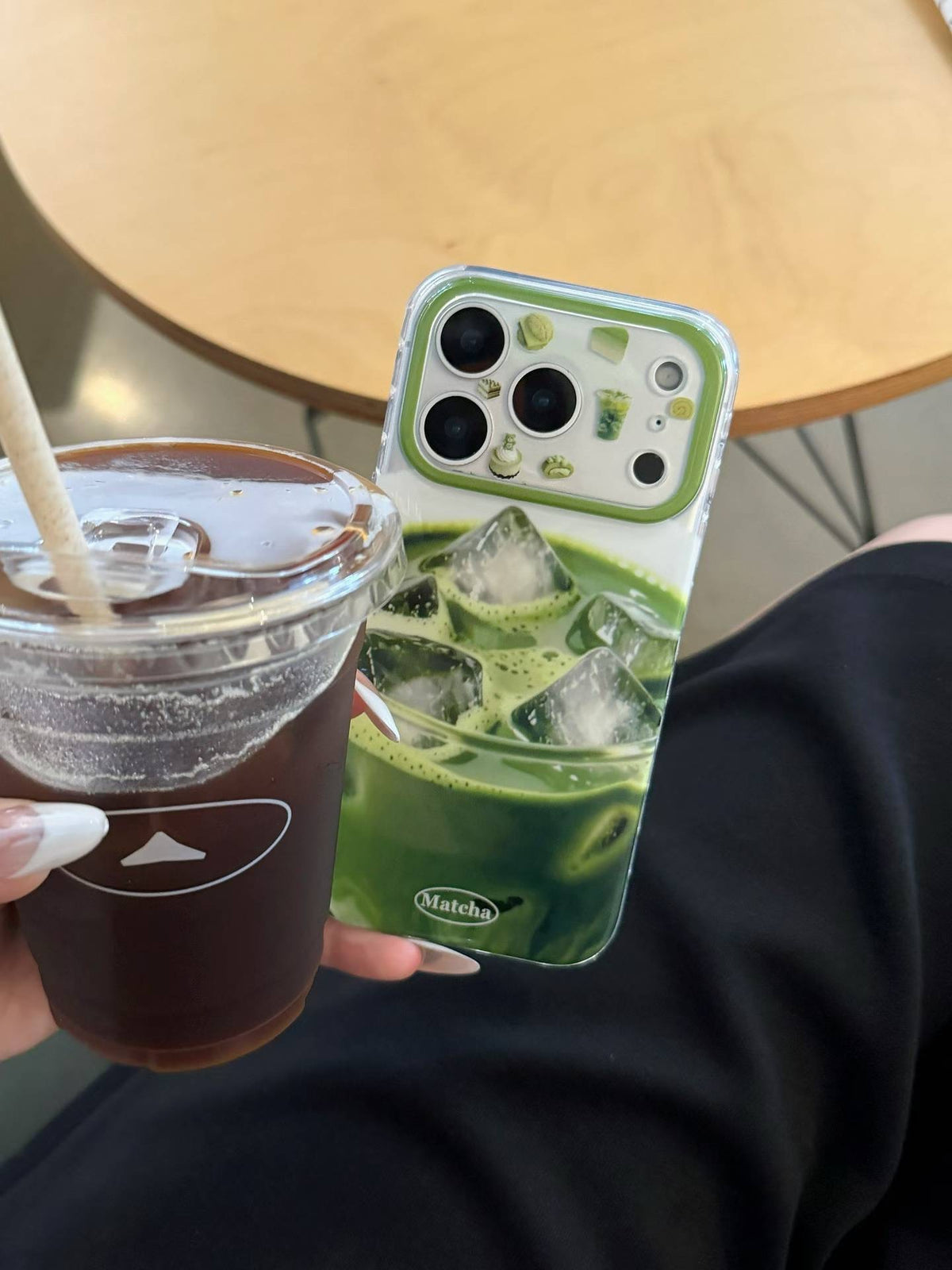 Matcha Green Aesthetic iPhone Case – Cute 3D Matcha Drink Design | Trendy Protective Phone Cover