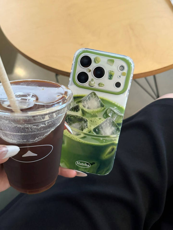 Matcha Green Aesthetic iPhone Case – Cute 3D Matcha Drink Design | Trendy Protective Phone Cover