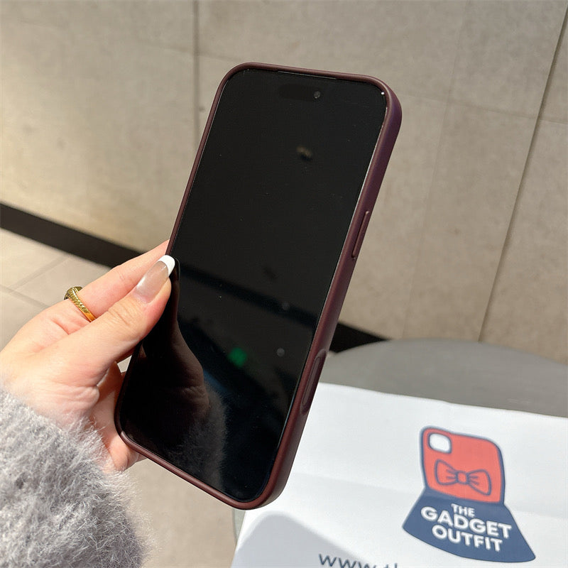 Luxury Wine Red Leopard Print Case for iPhone | Elegant Slim Leather Cover