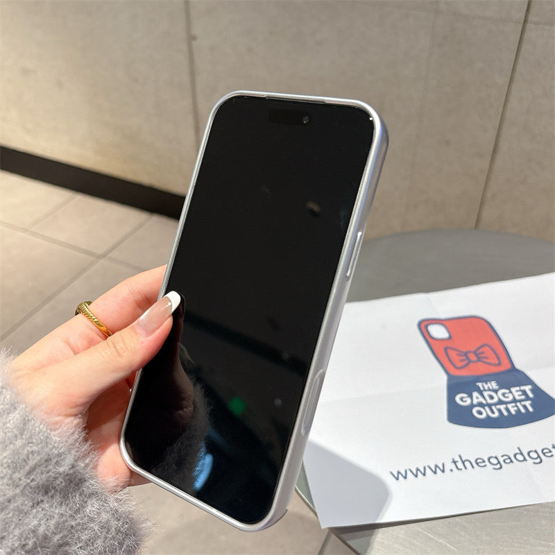 Luxury Silver Glitter iPhone Case – Sparkling Protective Cover with Lens Guard