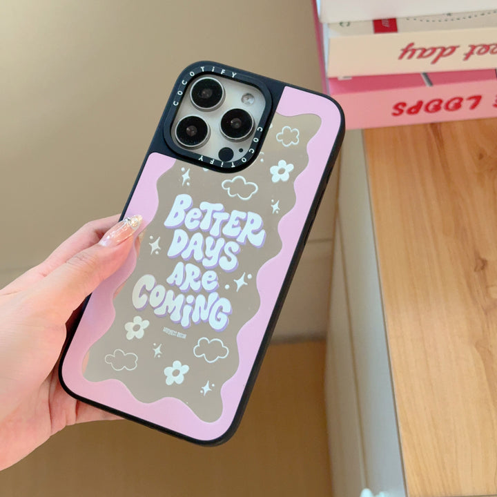 Pastel Wavy "Better Days Are Coming" Phone Case 🌸☁️