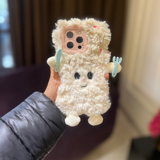 Cute Soft Cartoon iPhone Case | Soft Plush Phone Cover with 3D Design