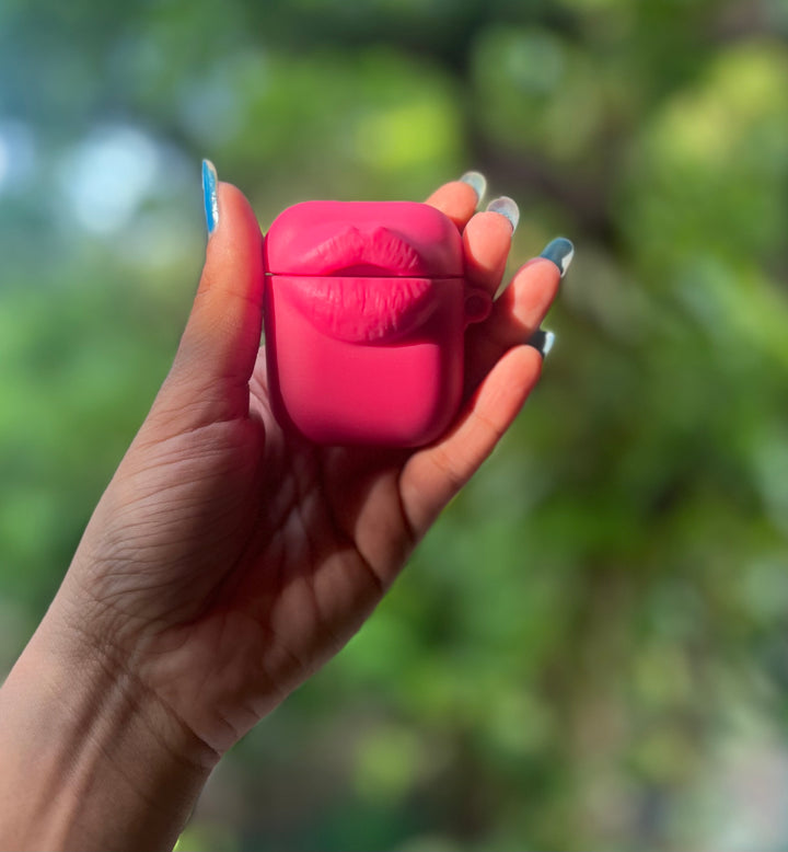 Pink Kiss Lips AirPods Case