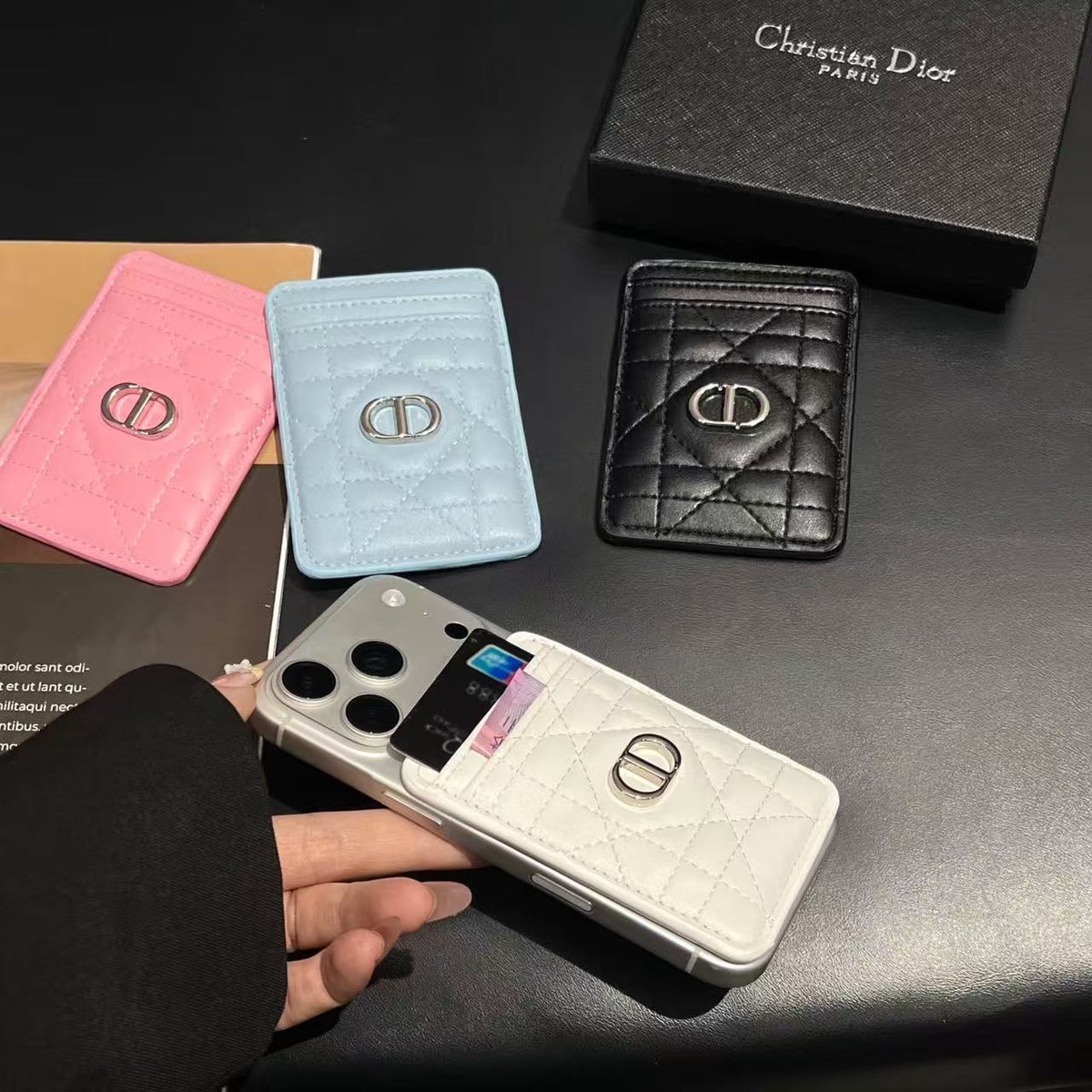 Only available for Pre-Bookings | Luxury MagSafe Wallet – Quilted Leather Card Holder | Slim Magnetic Phone Wallet | Premium iPhone Accessory
