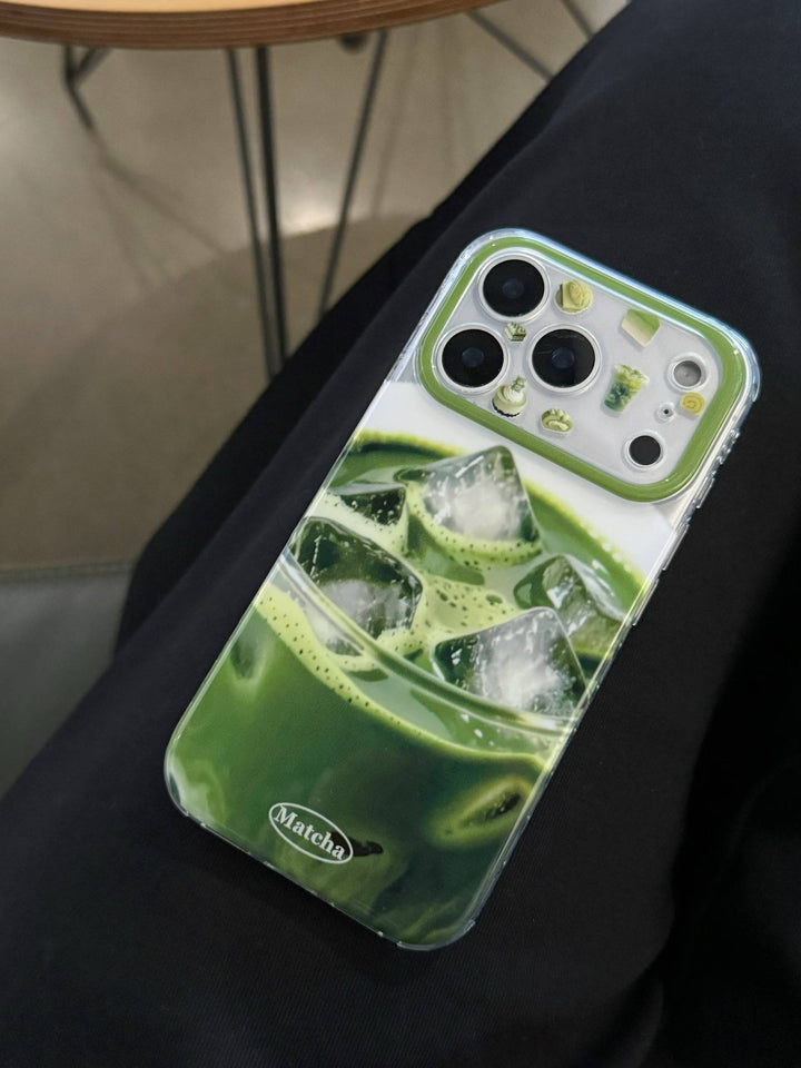 Matcha Green Aesthetic iPhone Case – Cute 3D Matcha Drink Design | Trendy Protective Phone Cover
