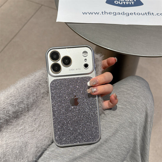 Sleek Silver Sparkle Case – Luxury Glitter Aesthetic iPhone Case
