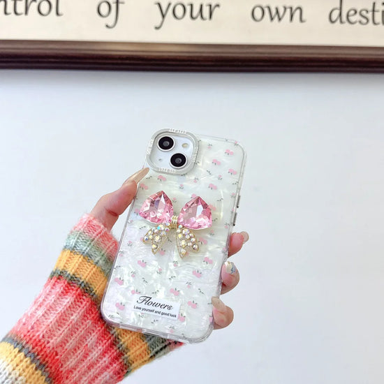 Flower Case Ribbon Stone Pendant With Camera Ring
