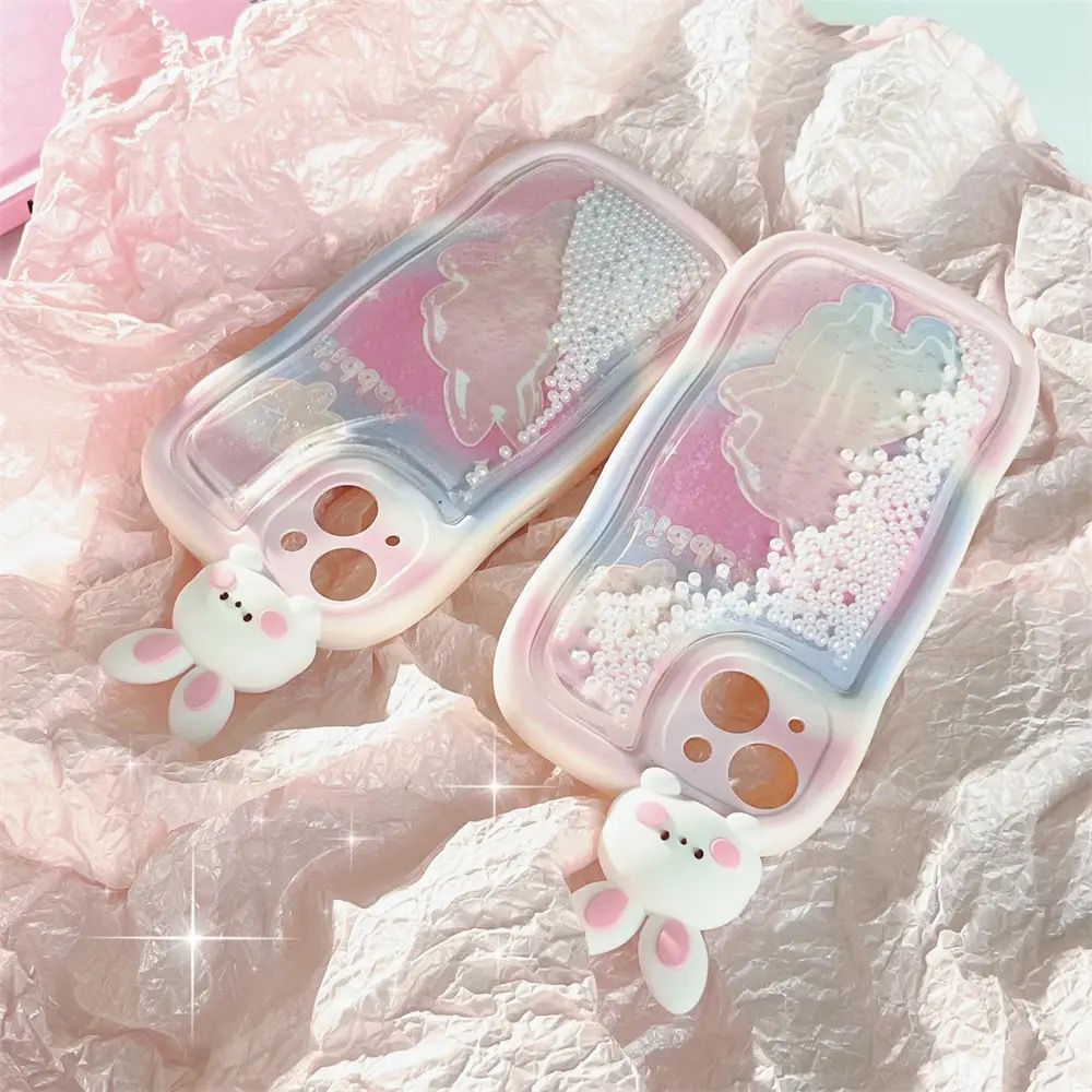 Iphone Glitter Balls Falling Kitty Case