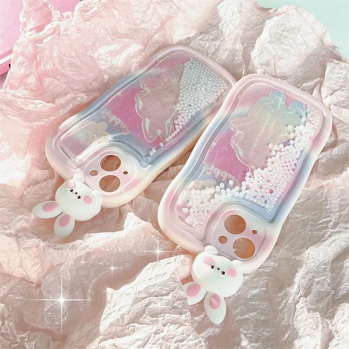 Iphone Glitter Balls Falling Kitty Case