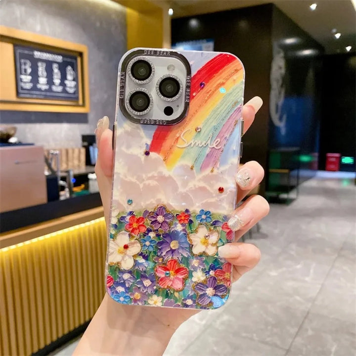 Holographic Rainbow Flower Case