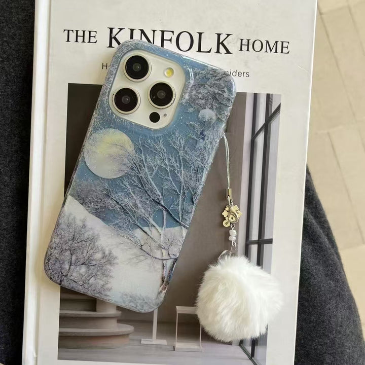 Winter snowfall Forest iPhone Case