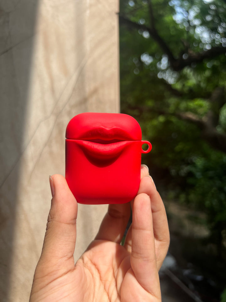 Bold Red Lips AirPods Case