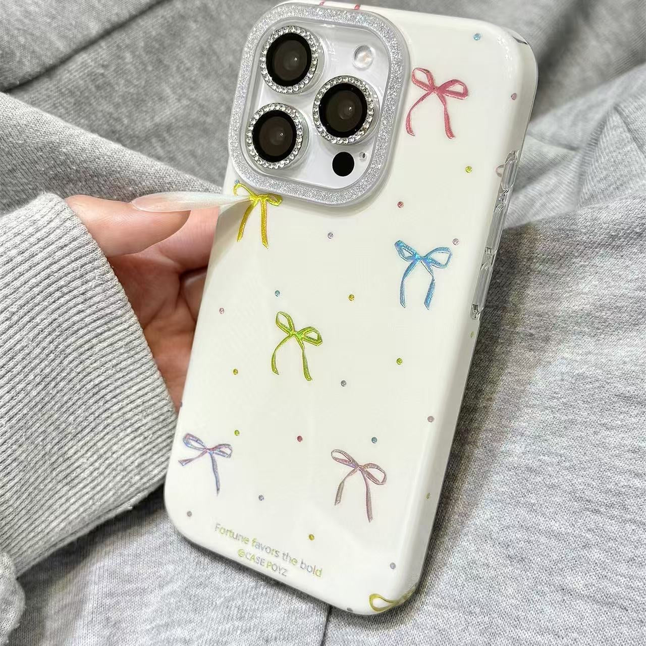 🎀 Elegant Bow Pearl Charm Phone Case – Stylish & Protective