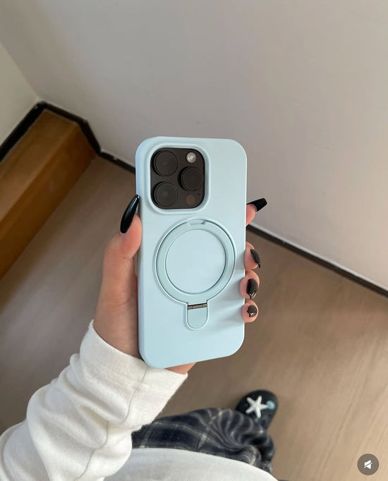 💎 Minimalist MagSafe Kickstand Phone Case – Sky Blue