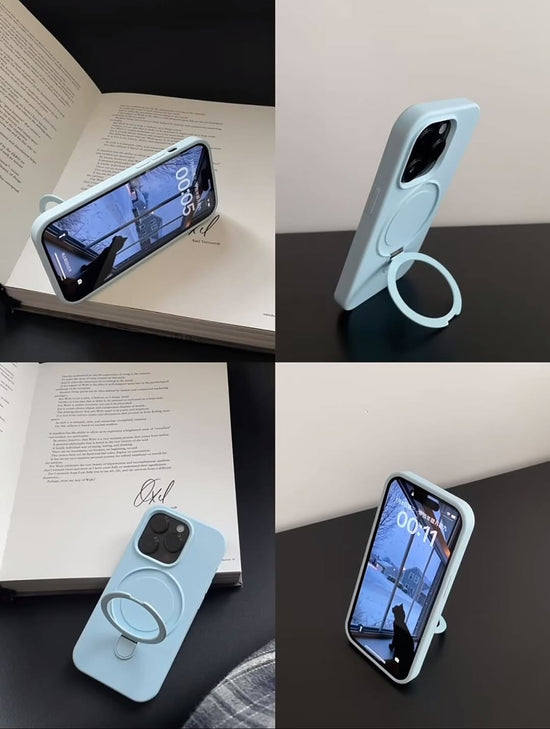 💎 Minimalist MagSafe Kickstand Phone Case – Sky Blue