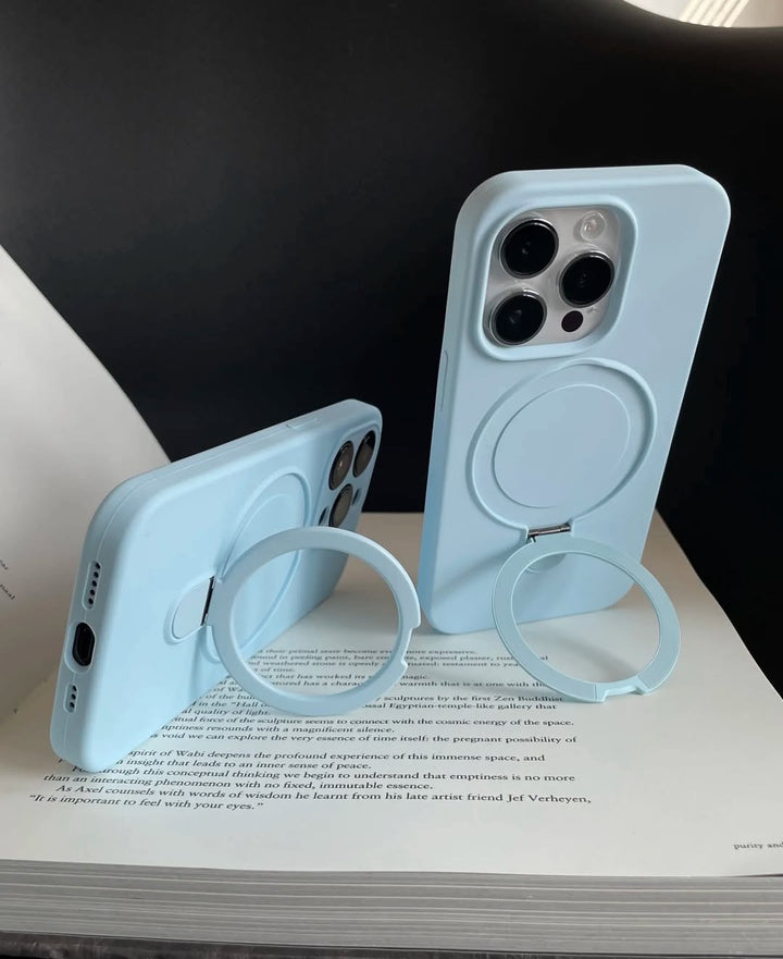 💎 Minimalist MagSafe Kickstand Phone Case – Sky Blue