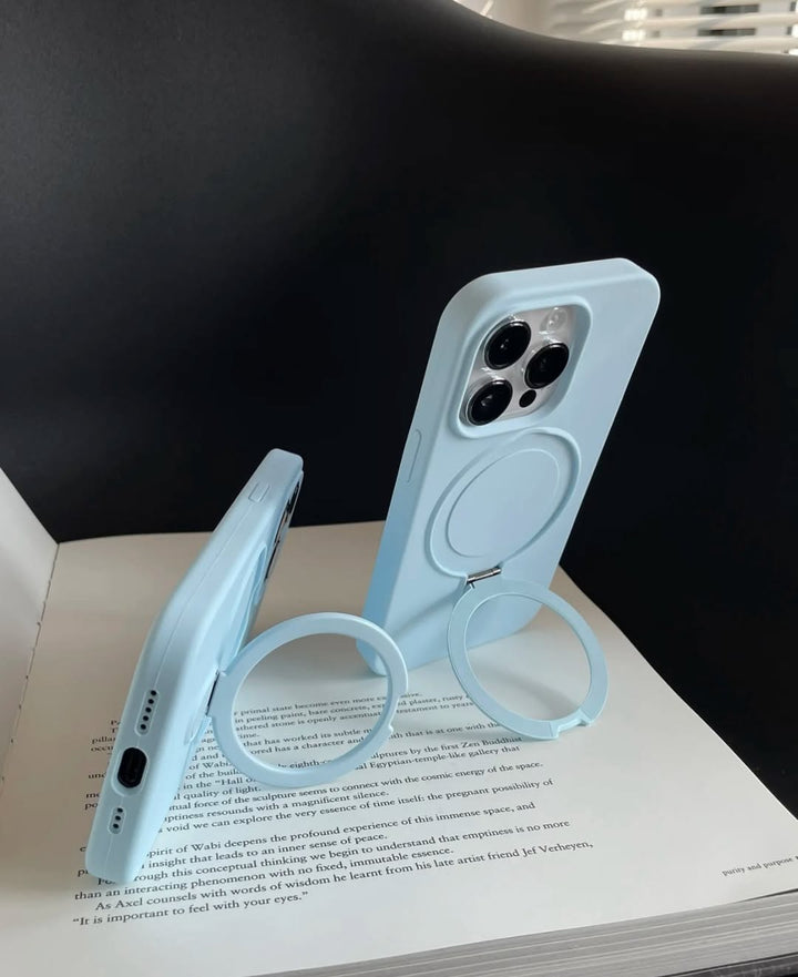 💎 Minimalist MagSafe Kickstand Phone Case – Sky Blue