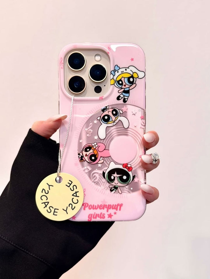 Powerpuff Girls Pink Phone Case with Beaded Strap – Cute & Protective iPhone Cover