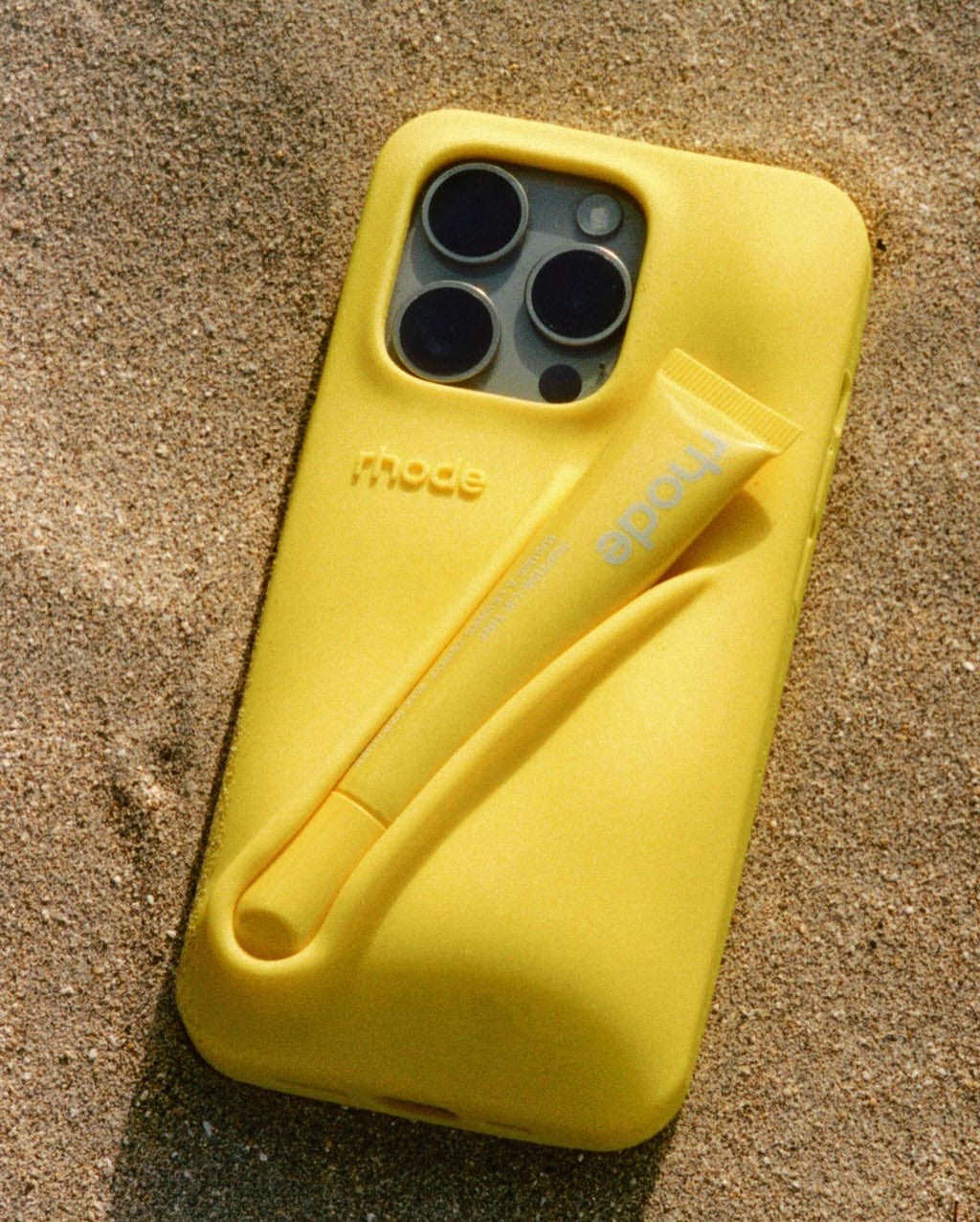 Yellow iPhone Case with Lip Tint & Box – Stylish & Practical