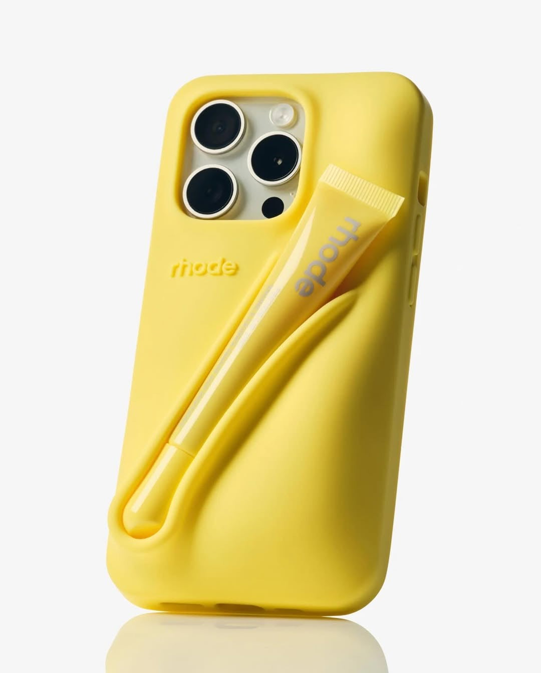 Yellow iPhone Case with Lip Tint & Box – Stylish & Practical
