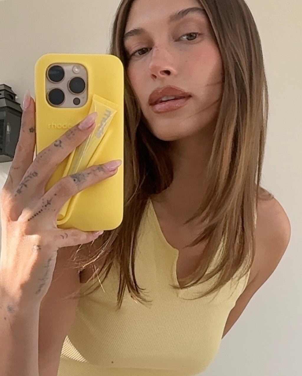 Yellow iPhone Case with Lip Tint & Box – Stylish & Practical