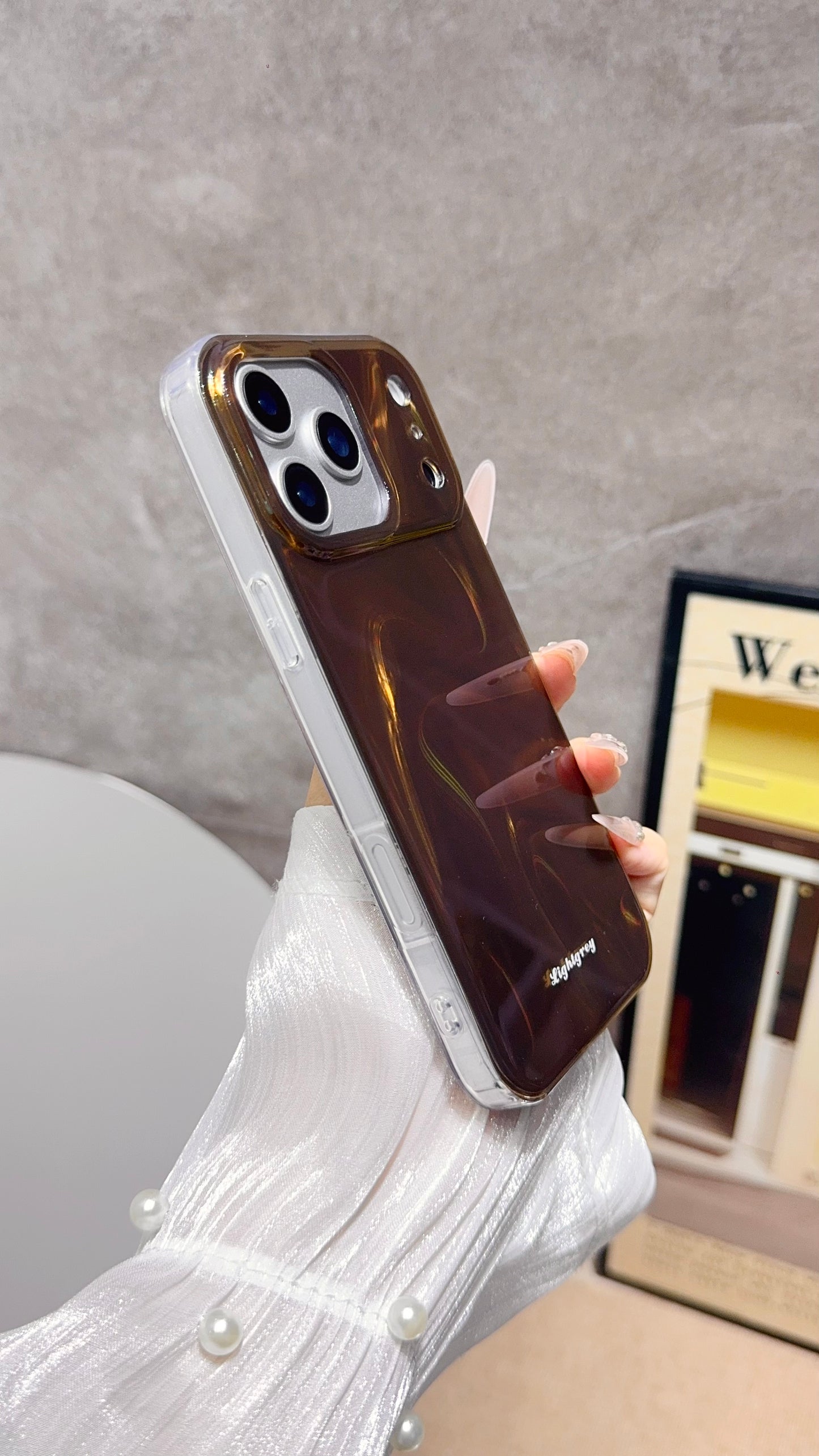 Brown Shiny wave iPhone Case