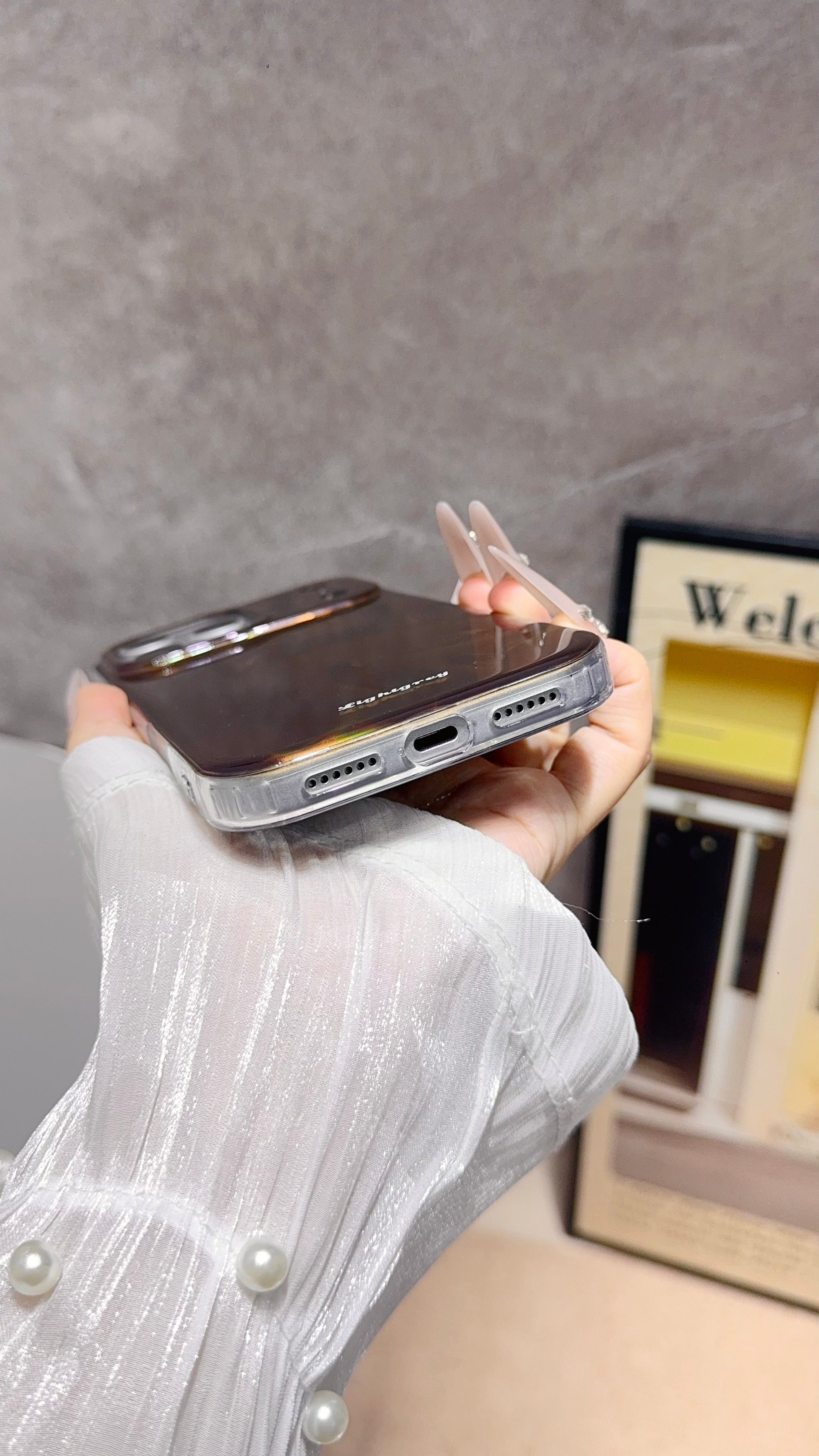 Brown Shiny wave iPhone Case