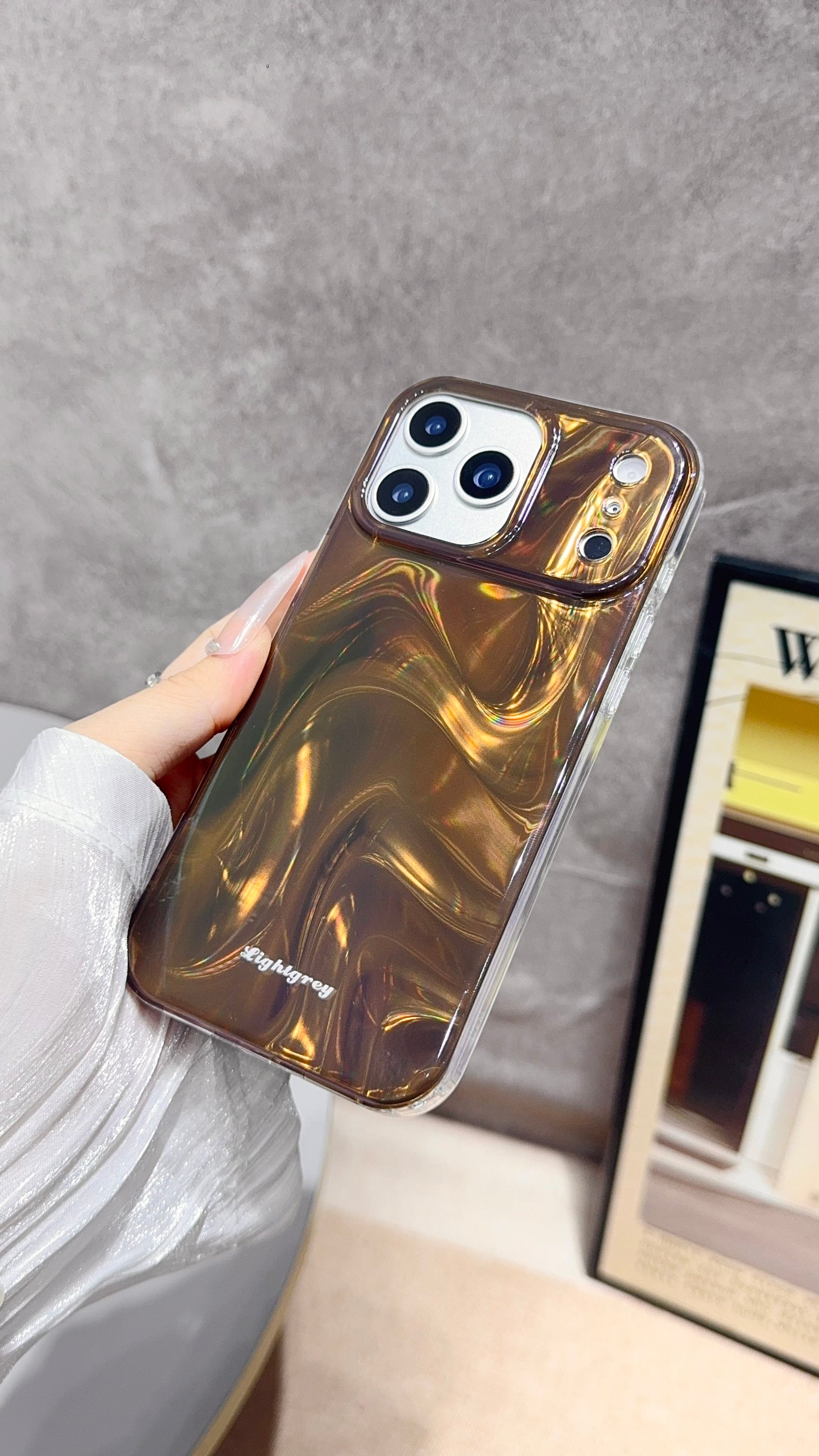 Brown Shiny wave iPhone Case