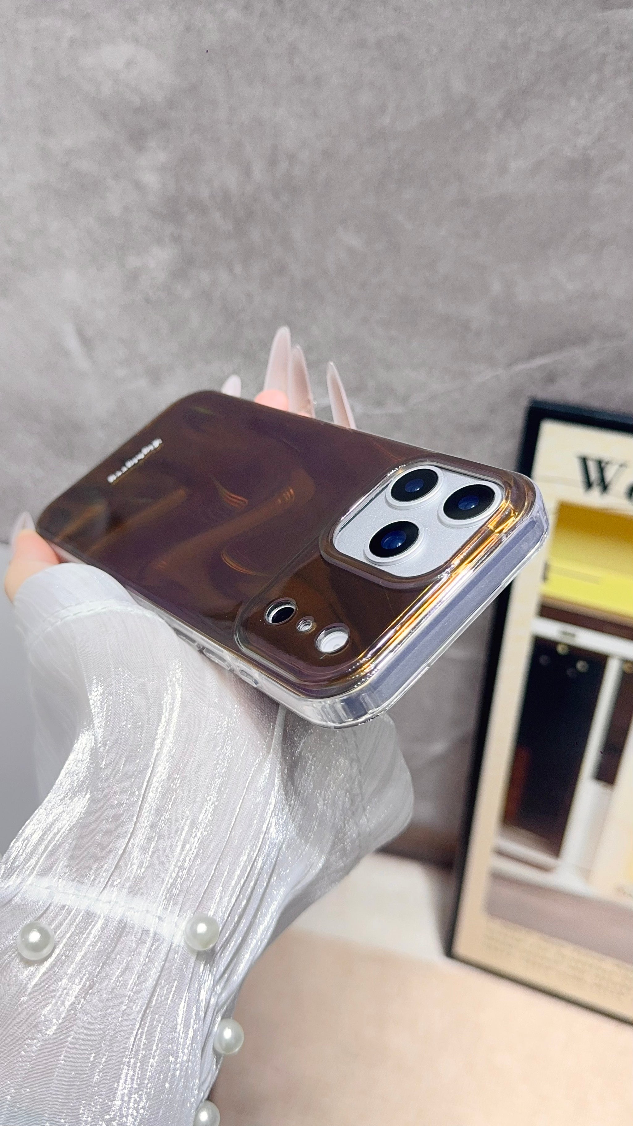 Brown Shiny wave iPhone Case