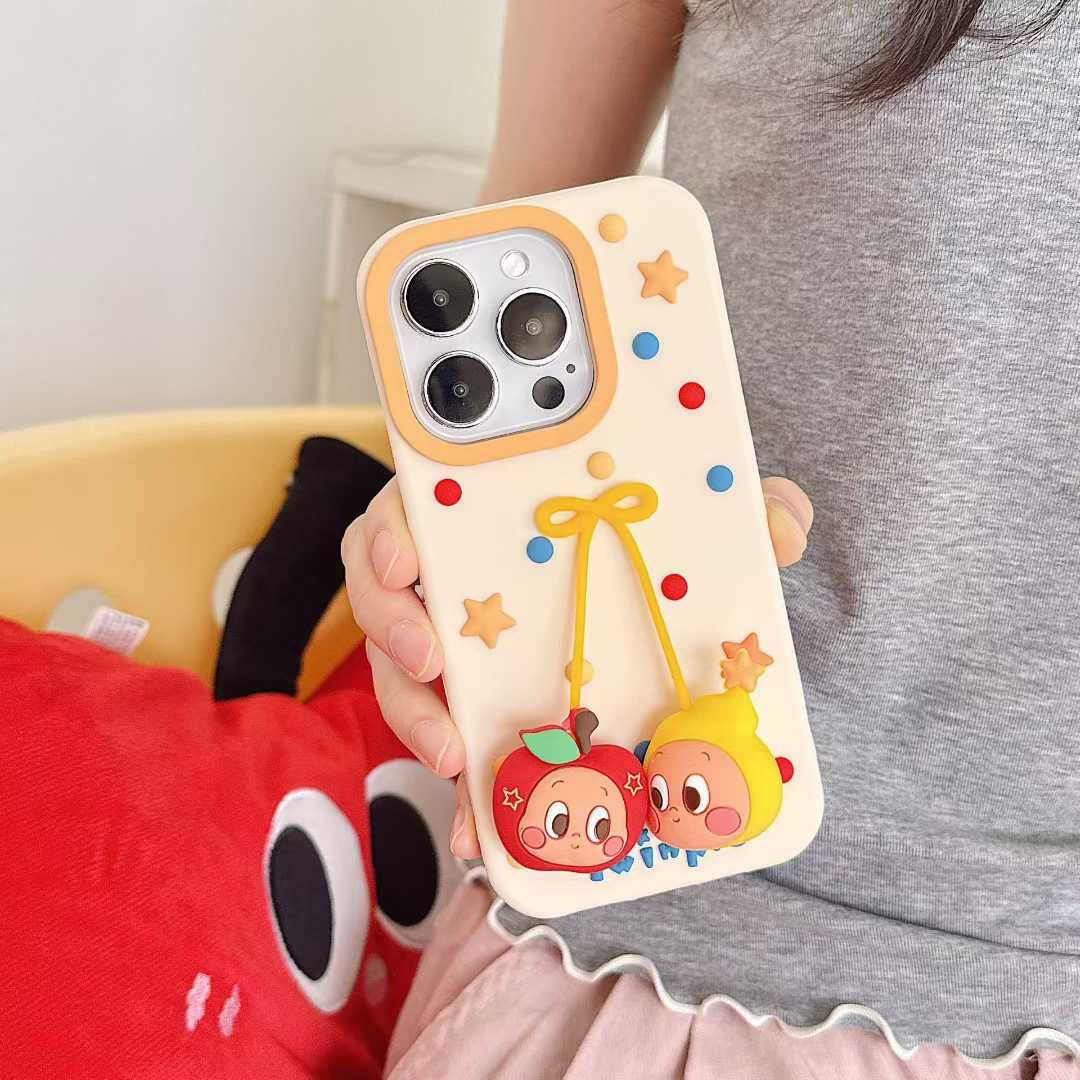 Cute 3D Cartoon Fruit Phone Case – Soft Silicone Cover