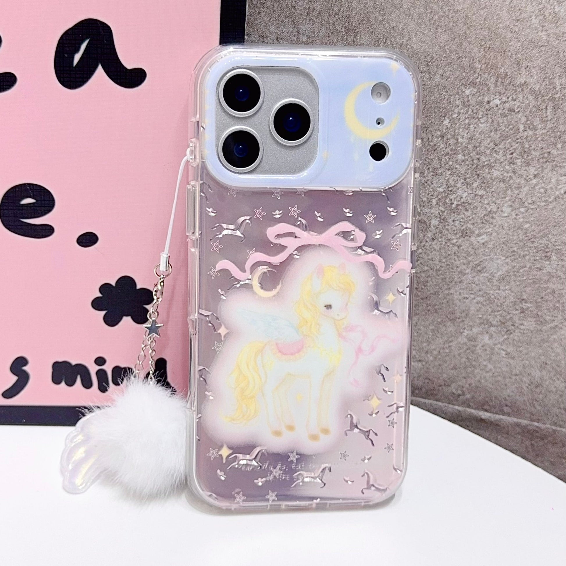 Cute Unicorn iPhone Case with Soft Charm – Clear Protective Cover