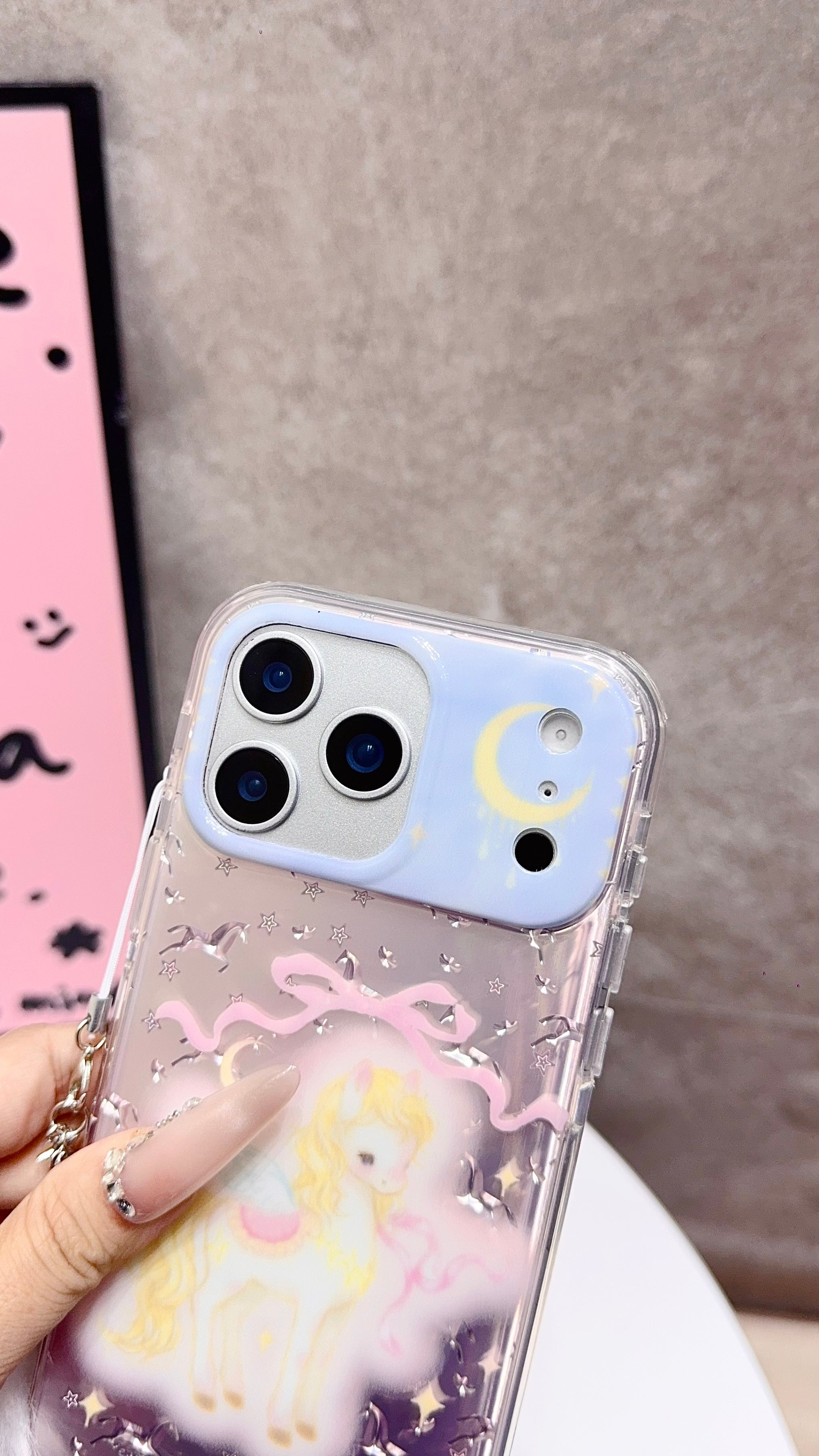 Cute Unicorn iPhone Case with Soft Charm – Clear Protective Cover