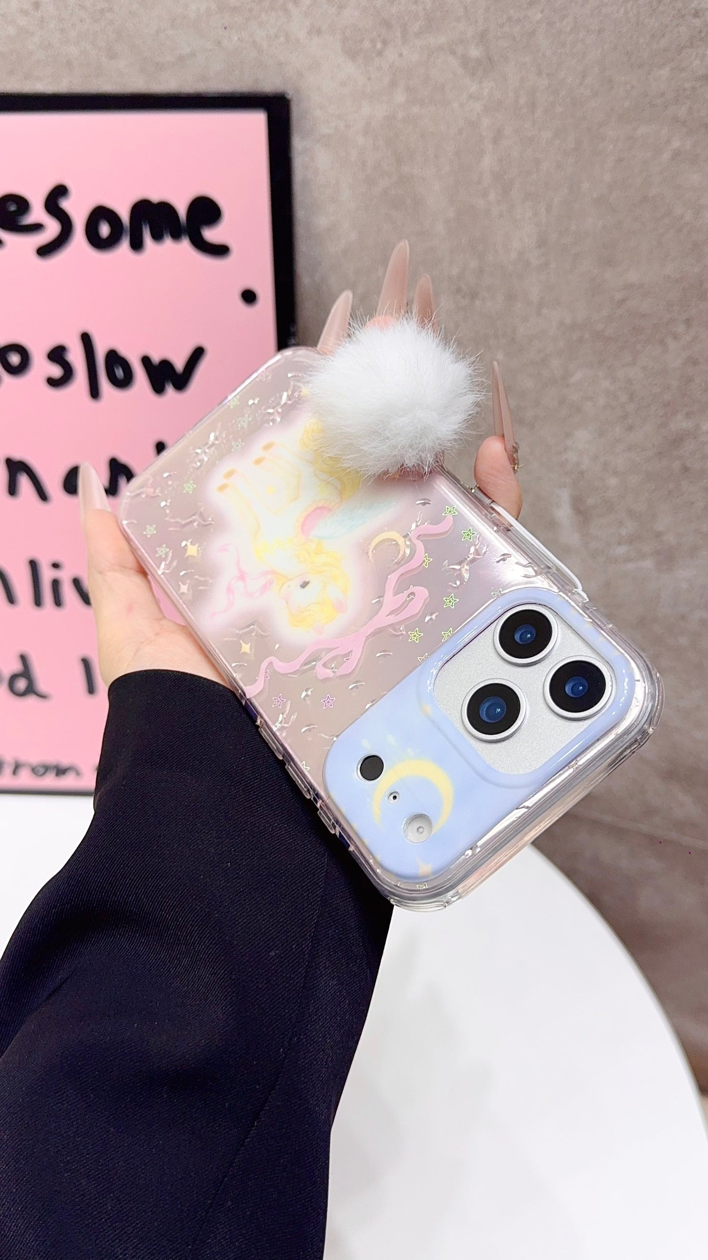 Cute Unicorn iPhone Case with Soft Charm – Clear Protective Cover