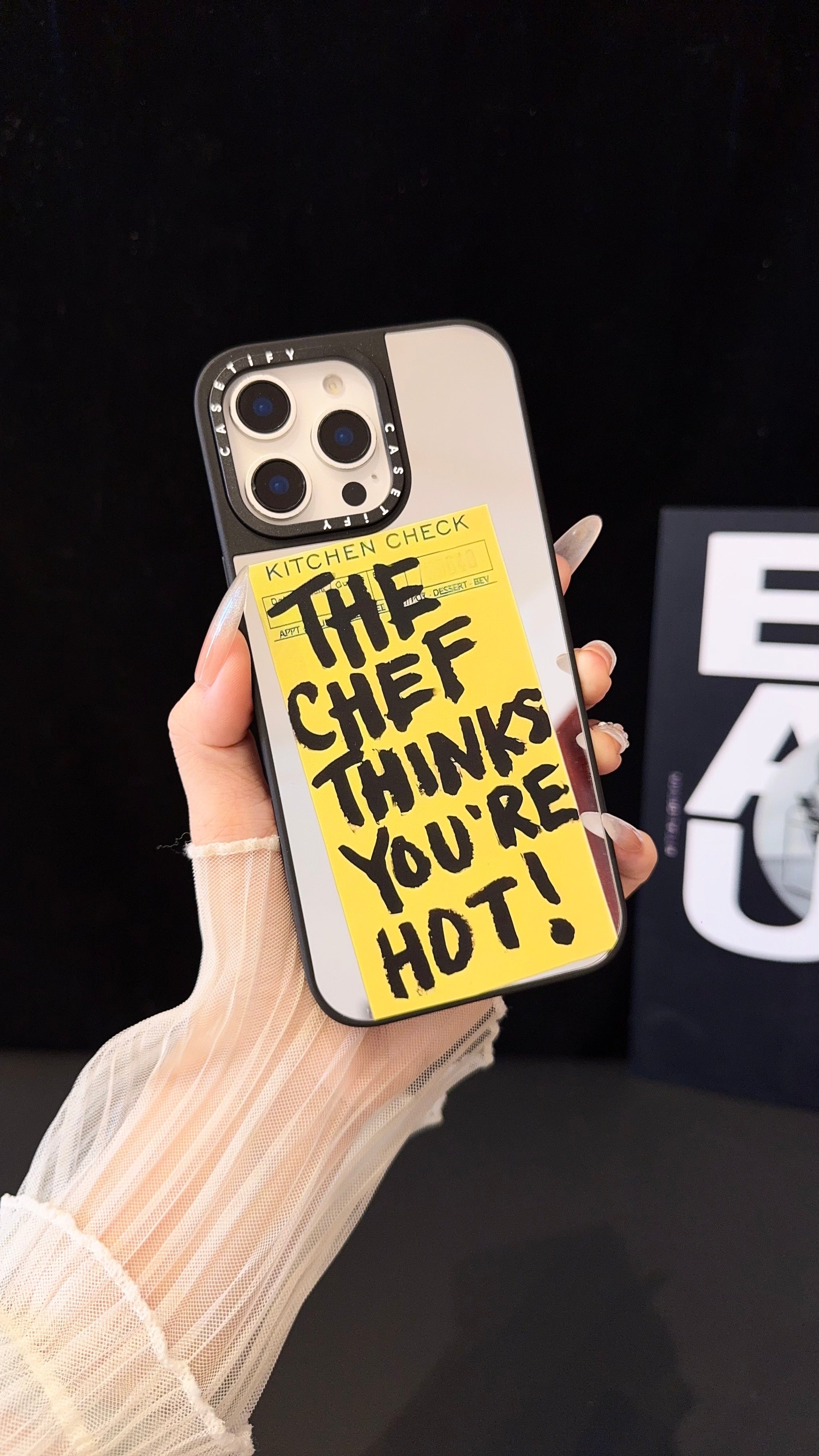 Trendy Mirror iPhone Case with Bold Chef Quote