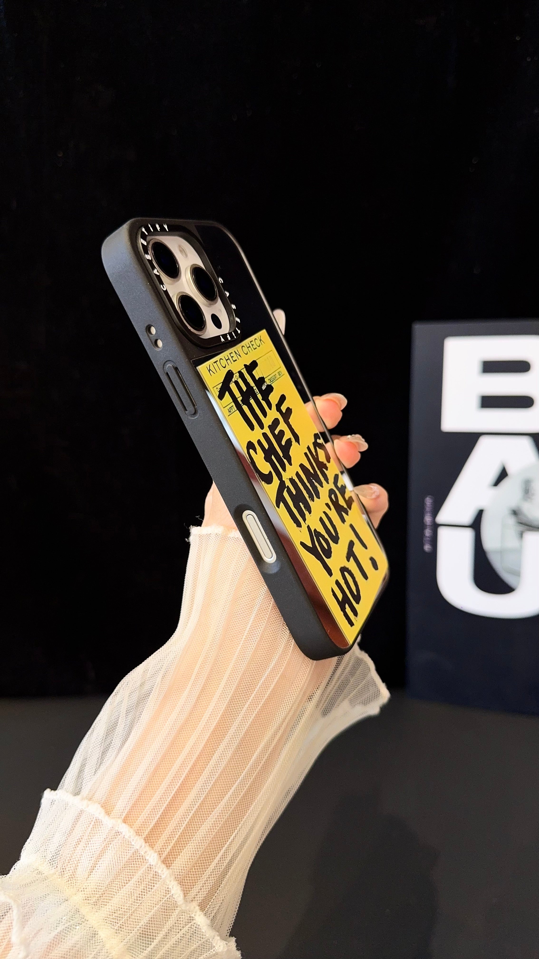 Trendy Mirror iPhone Case with Bold Chef Quote