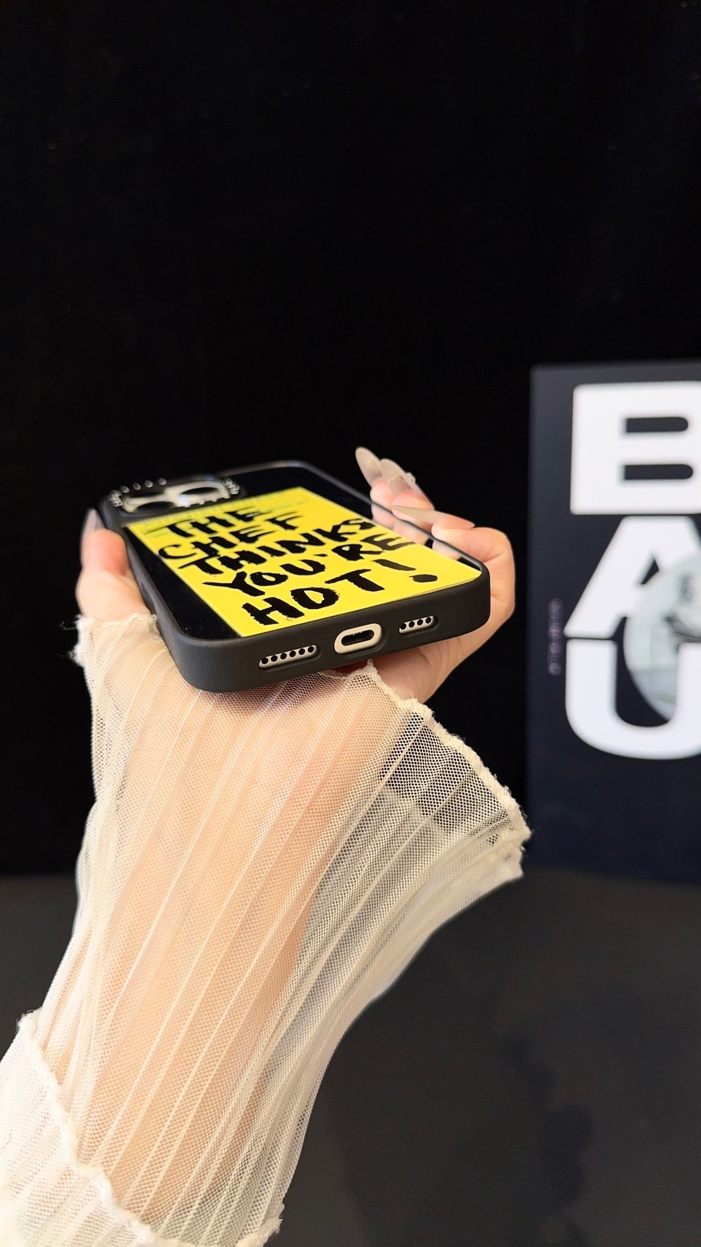 Trendy Mirror iPhone Case with Bold Chef Quote