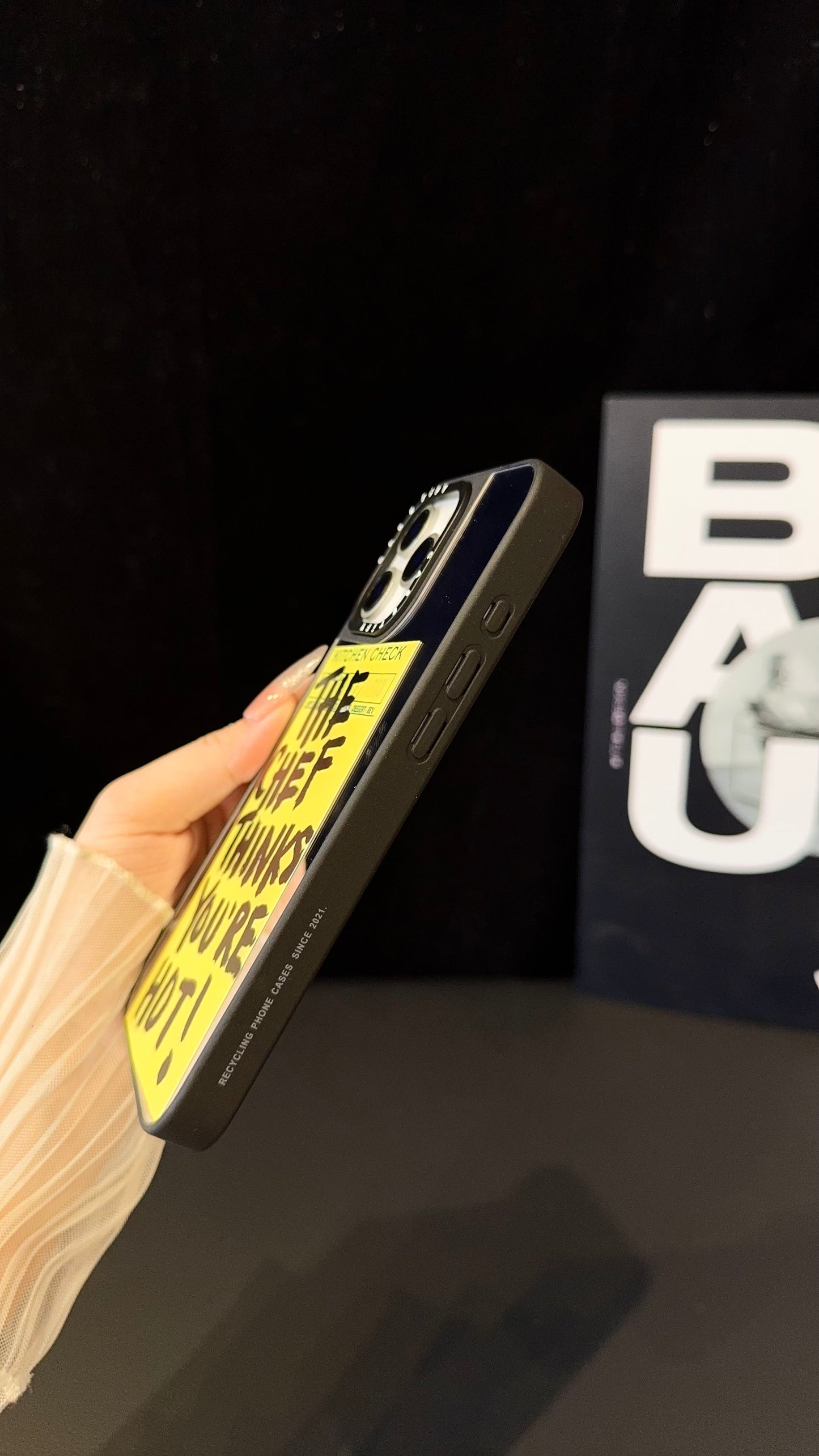 Trendy Mirror iPhone Case with Bold Chef Quote