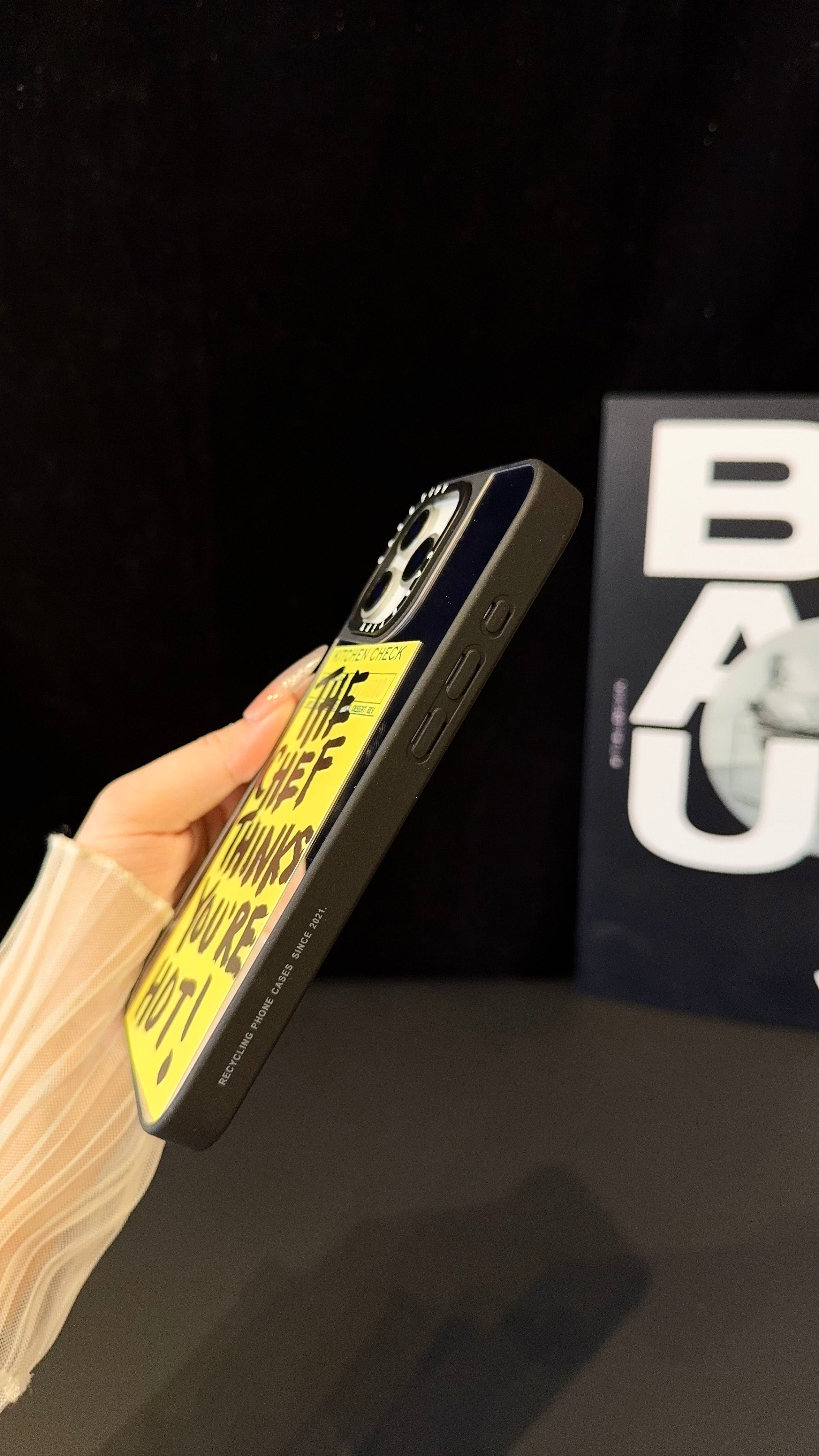 Trendy Mirror iPhone Case with Bold Chef Quote