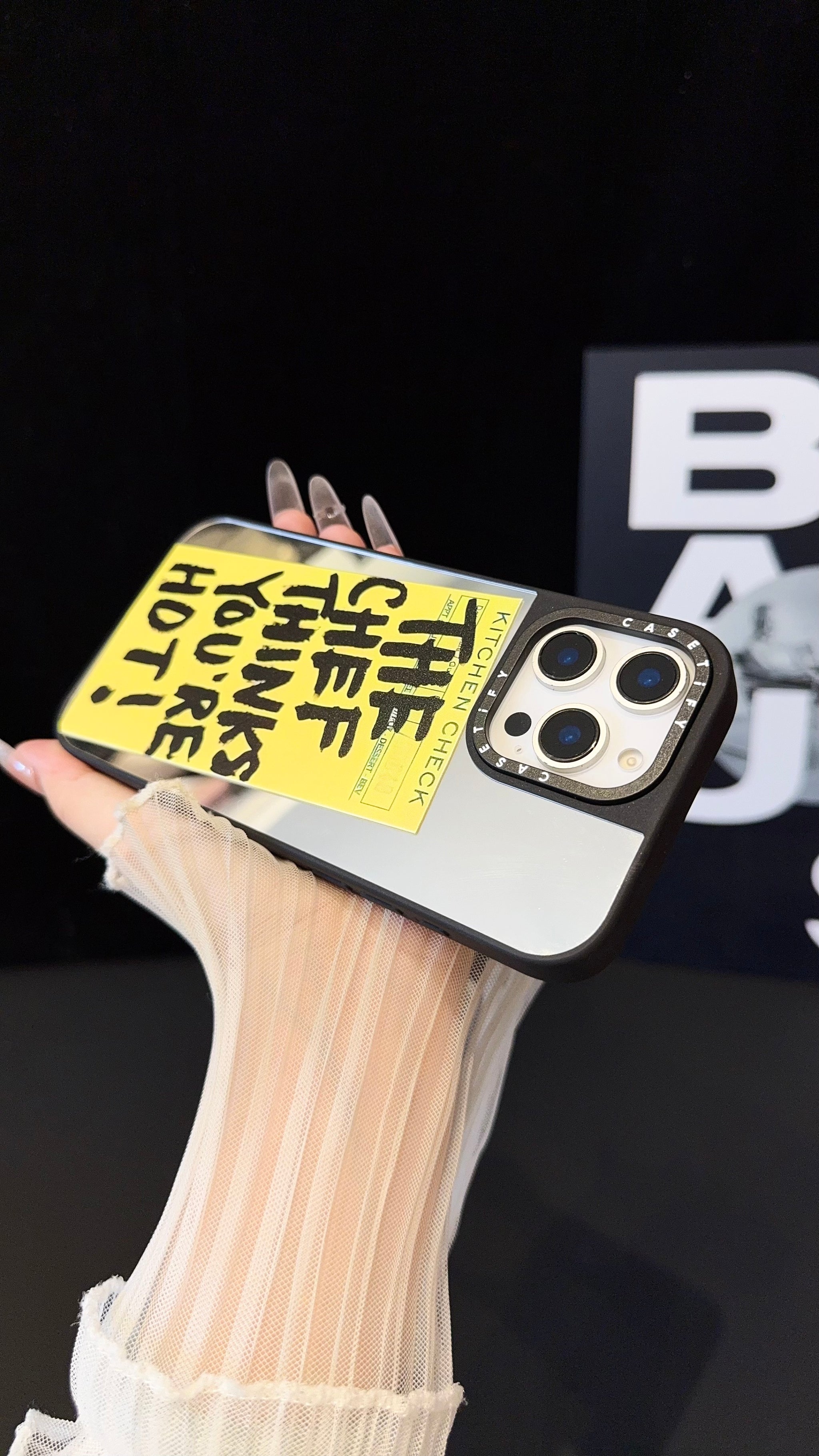 Trendy Mirror iPhone Case with Bold Chef Quote