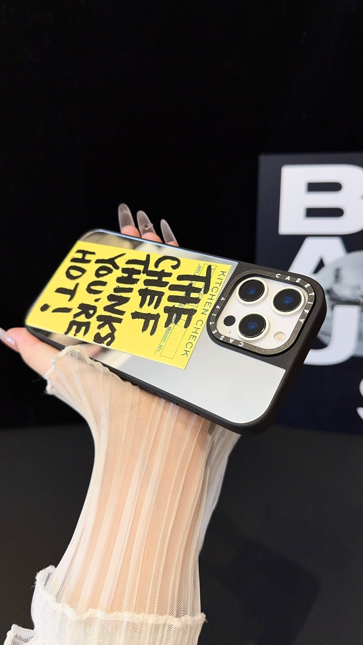 Trendy Mirror iPhone Case with Bold Chef Quote