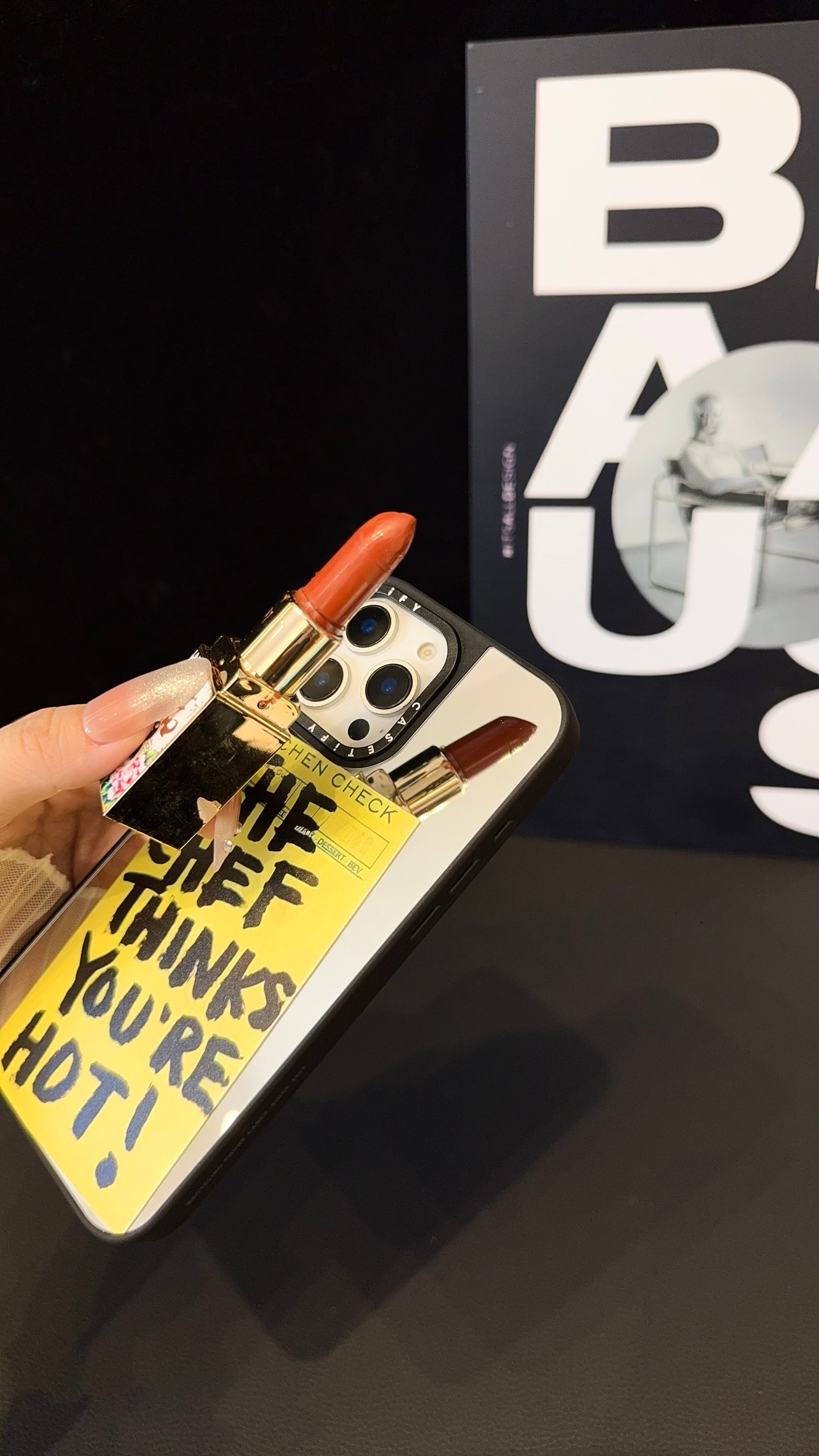 Trendy Mirror iPhone Case with Bold Chef Quote